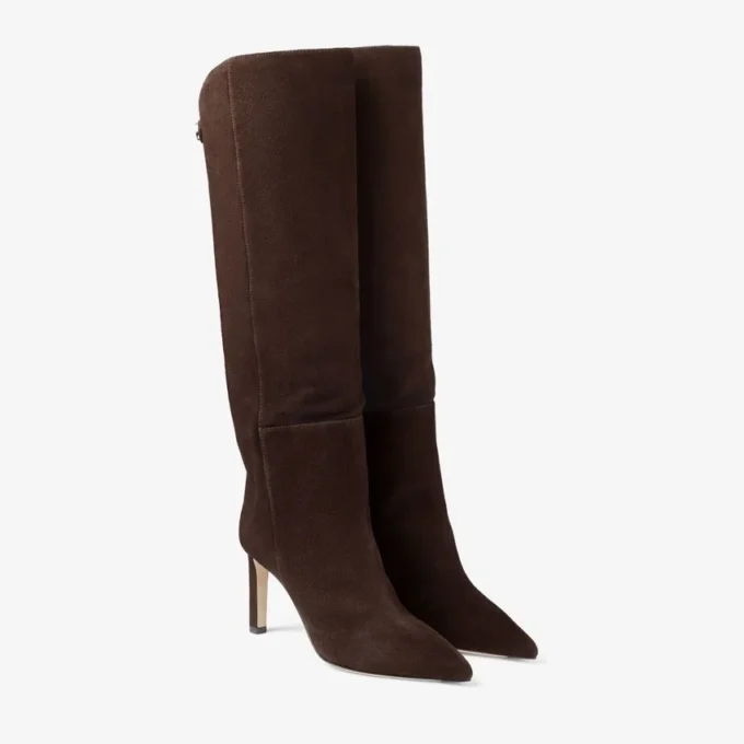 Alizze Knee Boot 85 Chocolate Suede Knee High Boots Alizze Knee Boot 85 Chocolate Suede Knee High Boots