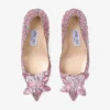 Avril Rose Mix Suede and Crystal Covered Pointy Toe Pumps