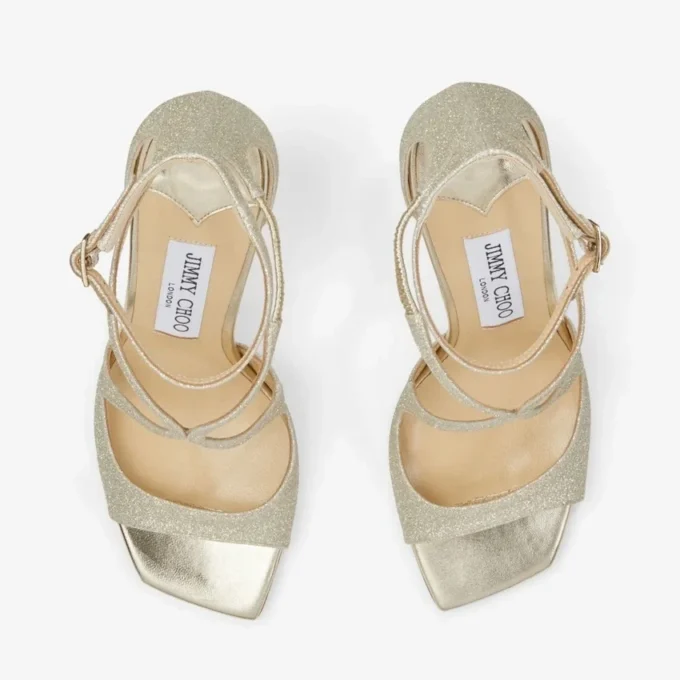 Azia 95 Platinum Ice Dusty Glitter Sandals