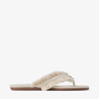bay flat almond mix frayed flecked canvas flat sandals 1 330x330 - Bay Flat Almond Mix Frayed Flecked Canvas Flat Sandals