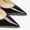 Bing 100 Black Patent Leather Mules with Crystal Strap