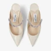 Bing 65 Linen Patent Leather Mules with Crystal Strap