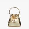 Bon Bon Gold Mirror Fabric Mini Bag with Metal Handle