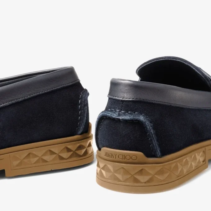 Josh Driver Navy Reverse Suede Driver Shoes
