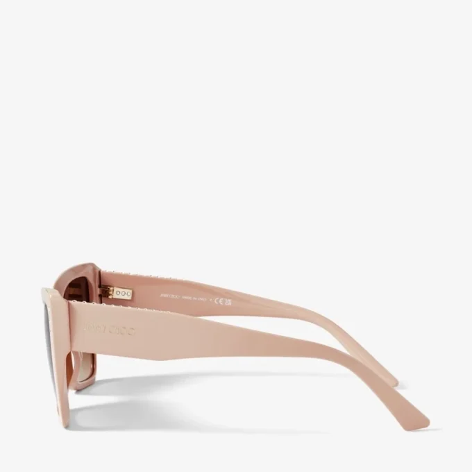 Lorea Beige Butterfly Frame Sunglasses