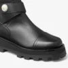 Meena Flat Black Leather Boots