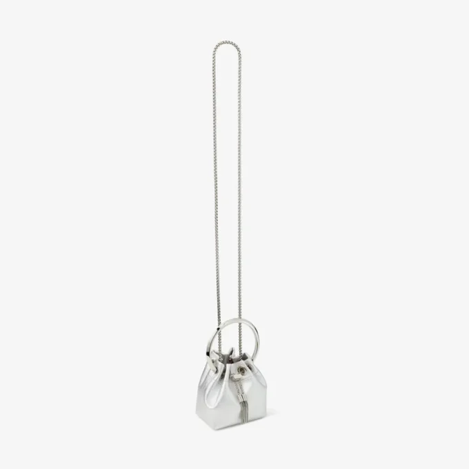Micro Bon Bon Silver Metallic Nappa Mini Bag