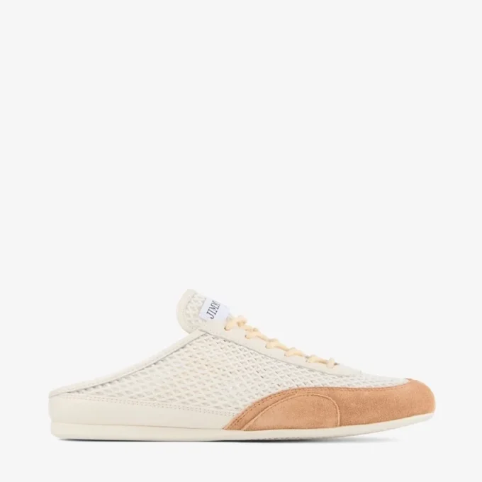 Sunny Mule F Latte and Toffee Leather Mix and Diamond Mesh Low Top Trainers Sunny Mule F Latte and Toffee Leather Mix and Diamond Mesh Low Top Trainers