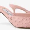 Vivi 65 Rose Ostrich Leather Mules