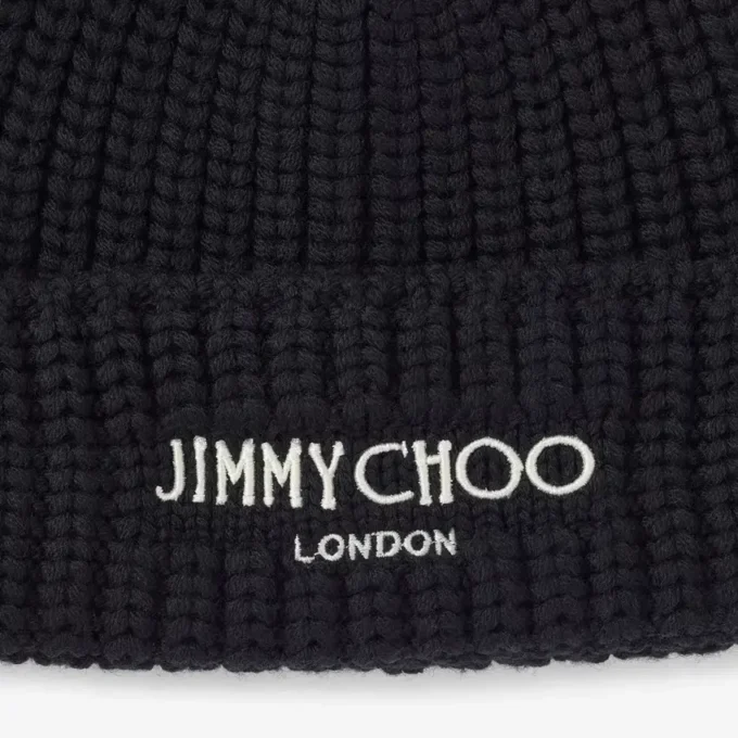 Yuki Black Cashwool Knit Hat
